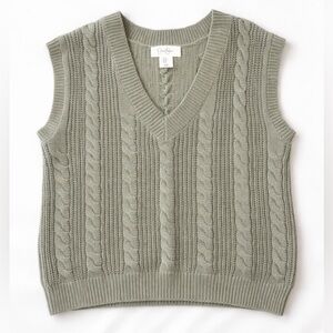 Jessica Simpson Cable Knit Sweater Vest Sage Green | Size
Medium